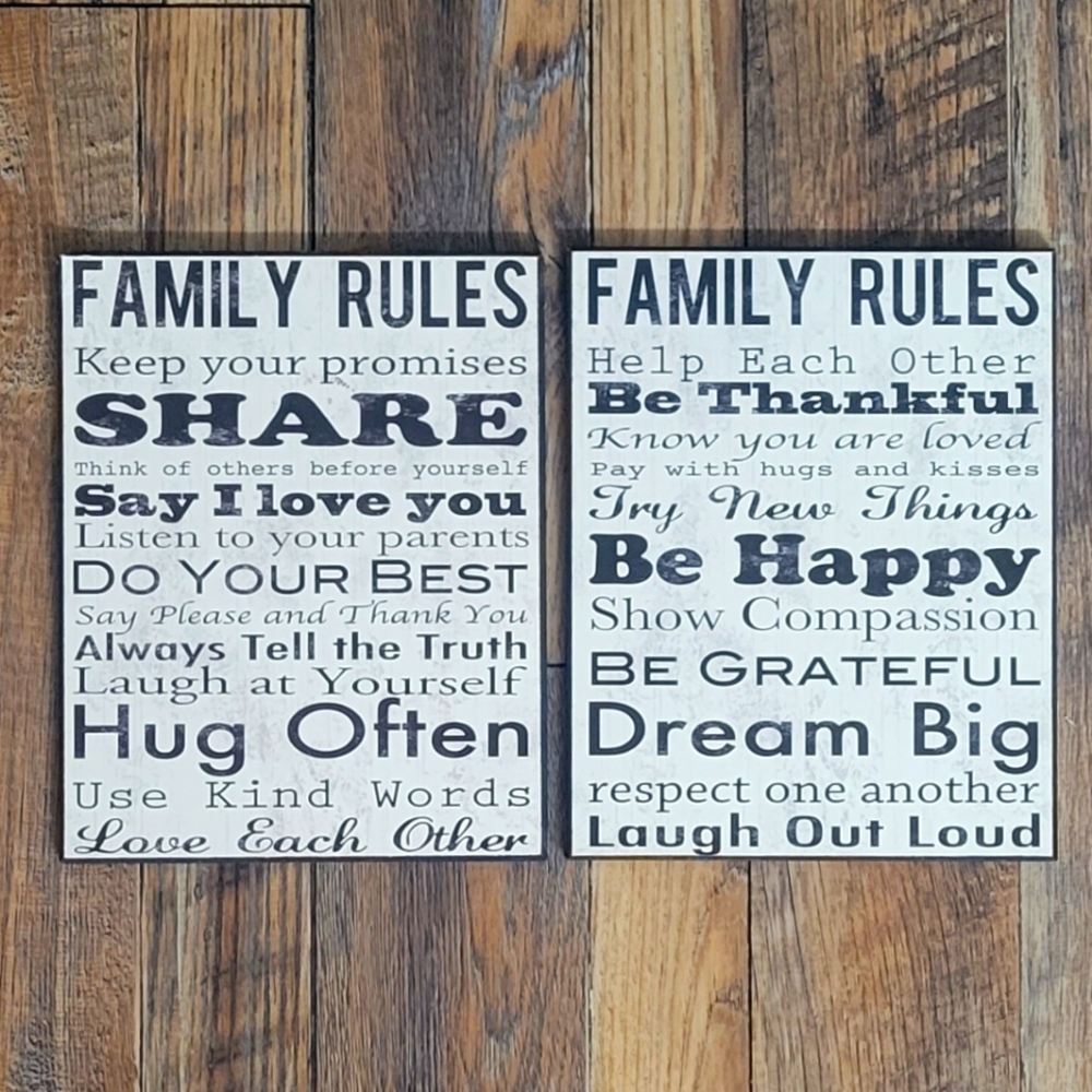Family Rules Wall Hangings